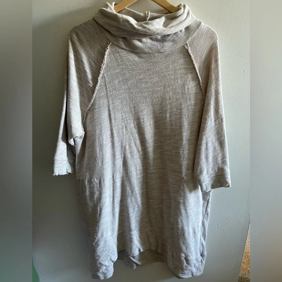 Free People Beach Terri Cacoon Cowl Neck Tunic Dress Vacation Travel Coverup - Picture 2 of 6